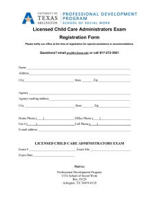 Child Care Administrators Exam Registration Form
