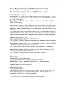 Honors Program Descriptions by Division and Department