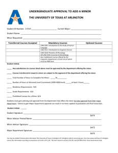 UNDERGRADUATE APPROVAL TO ADD A MINOR