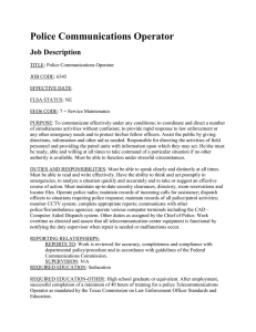 Police Communications Operator Job Description