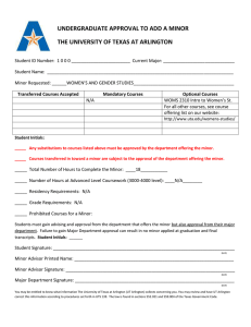 UNDERGRADUATE APPROVAL TO ADD A MINOR