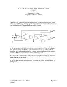 ELEC 6270-001 Low-Power Design of Electronic Circuits Fall 2007  Homework 3 Problem