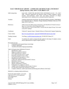 ELEC 5200-001/ELEC 6200-001 – COMPUTER ARCHITECTURE AND DESIGN