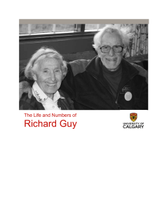 Richard Guy The Life and Numbers of