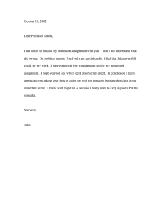 October 18, 2002  Dear Professor Smith,