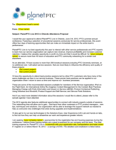 epartment head’s name&gt; 6, 2012, PTC’s premier annual