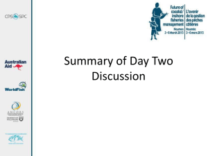 Summary of Day Two Discussion