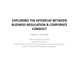 EXPLORING THE INTERPLAY BETWEEN BUSINESS REGULATION &amp; CORPORATE CONDUCT