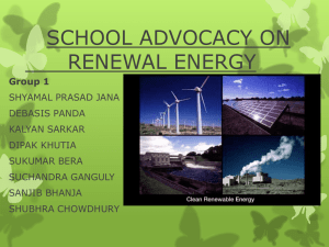 SCHOOL ADVOCACY ON RENEWAL ENERGY