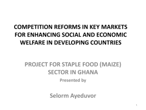 COMPETITION REFORMS IN KEY MARKETS FOR ENHANCING SOCIAL AND ECONOMIC