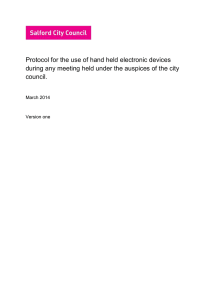 Protocol for the use of hand held electronic devices