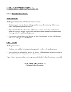 REPORT OF THE BUDGET COMMITTEE TO THE CABINET MEETING, 8 JANUARY, 2003