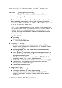 CORPORATE SERVICES LEAD MEMBER BRIEFING 9 October, 2000.  PRESENT: