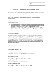REPORT OF THE MANAGING DIRECTOR URBAN VISION