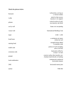 Match the phrases below.  wall portion, serving as bed joint