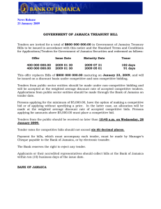 GOVERNMENT OF JAMAICA TREASURY BILL News Release 23 January 2009