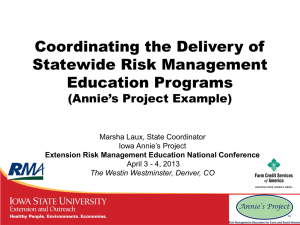 Coordinating the Delivery of Statewide Risk Management Education Programs (Annie’s Project Example)