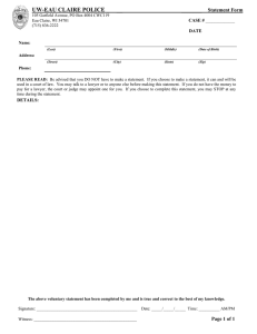 UW-EAU CLAIRE POLICE _     __  ...  Statement Form CASE #