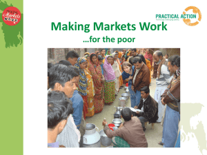 Making Markets Work …for the poor