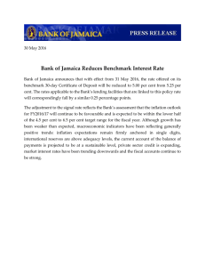 Bank of Jamaica Reduces Benchmark Interest Rate