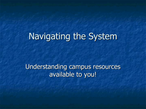 Navigating the System Understanding campus resources available to you!