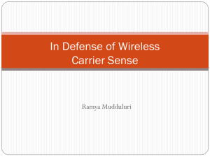 In Defense of Wireless Carrier Sense Ramya Mudduluri