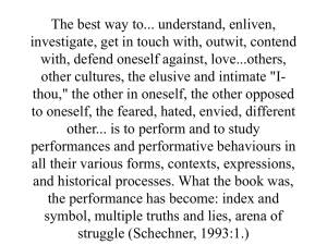 The best way to... understand, enliven, with, defend oneself against, love...others,