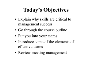 Today’s Objectives
