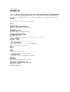 STUDY GUIDE Anthropology 1000C Test 2: March 12