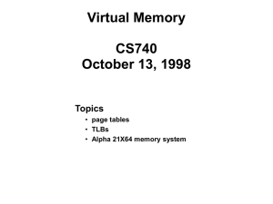 Virtual Memory CS740 October 13, 1998 Topics