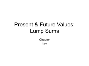 Present &amp; Future Values: Lump Sums Chapter Five
