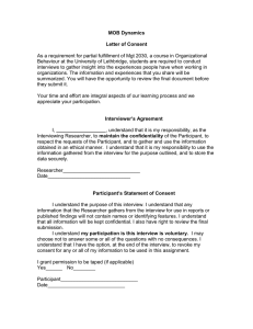 Organizational Behaviour Interview Consent Form
