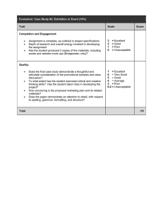 Evaluation: Case Study #2: Exhibition or Event (10%) Trait Scale Score