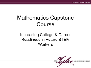 Mathematics Capstone Course Increasing College &amp; Career Readiness in Future STEM