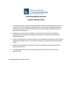 CWRU CME Grantor Attendee Policy