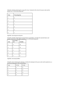 1)Find the schedule minimising the average flow time. Calculate the...