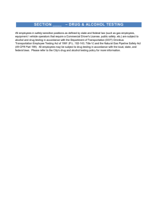 – DRUG &amp; ALCOHOL TESTING SECTION ____