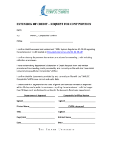 EXTENSION OF CREDIT – REQUEST FOR CONTINUATION