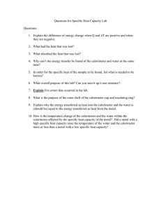 Specific Heat Capacity Lab Questions