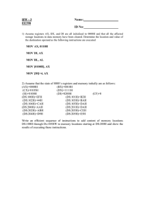 8088 Assembly Programming Homework