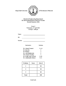 King Fahd University of Petroleum &amp; Minerals  Electrical Engineering Department