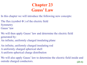 Chapter 23 Gauss’ Law