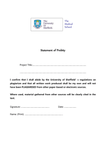 Statement of Probity The Medical School.