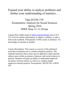 Expand your ability to analyze problems and  Take ECON 370: