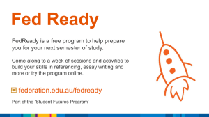 Fed Ready FedReady is a free program to help prepare