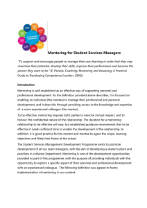 Mentoring for Student Services Managers