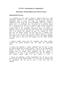 ICS 201 - Introduction to Computing II  Supermarket Exercise