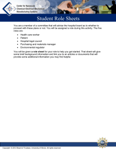 Student Role Sheets