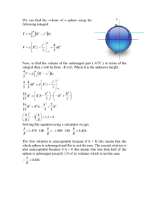 Submerged Sphere Volume Calculation: Integral Derivation