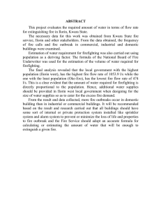 ABSTRACT  This project evaluates the required amount of water in terms... for extinguishing fire in Ilorin, Kwara State.